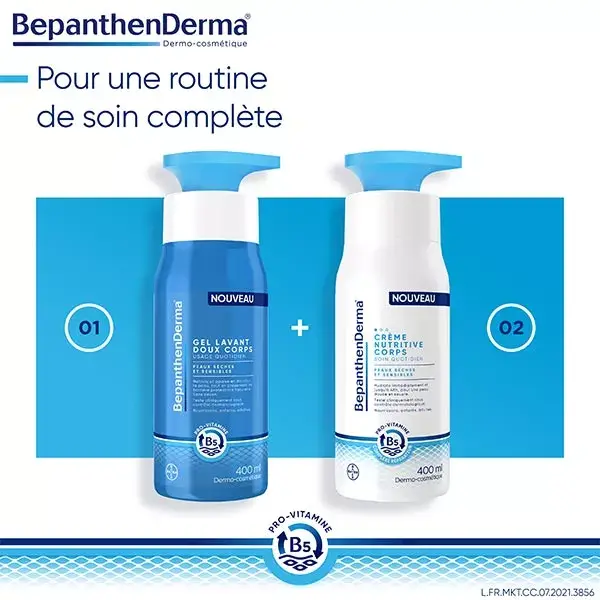BepanthenDerma® Crème Nutritive Corps Peaux Sèches et Sensibles 400ml