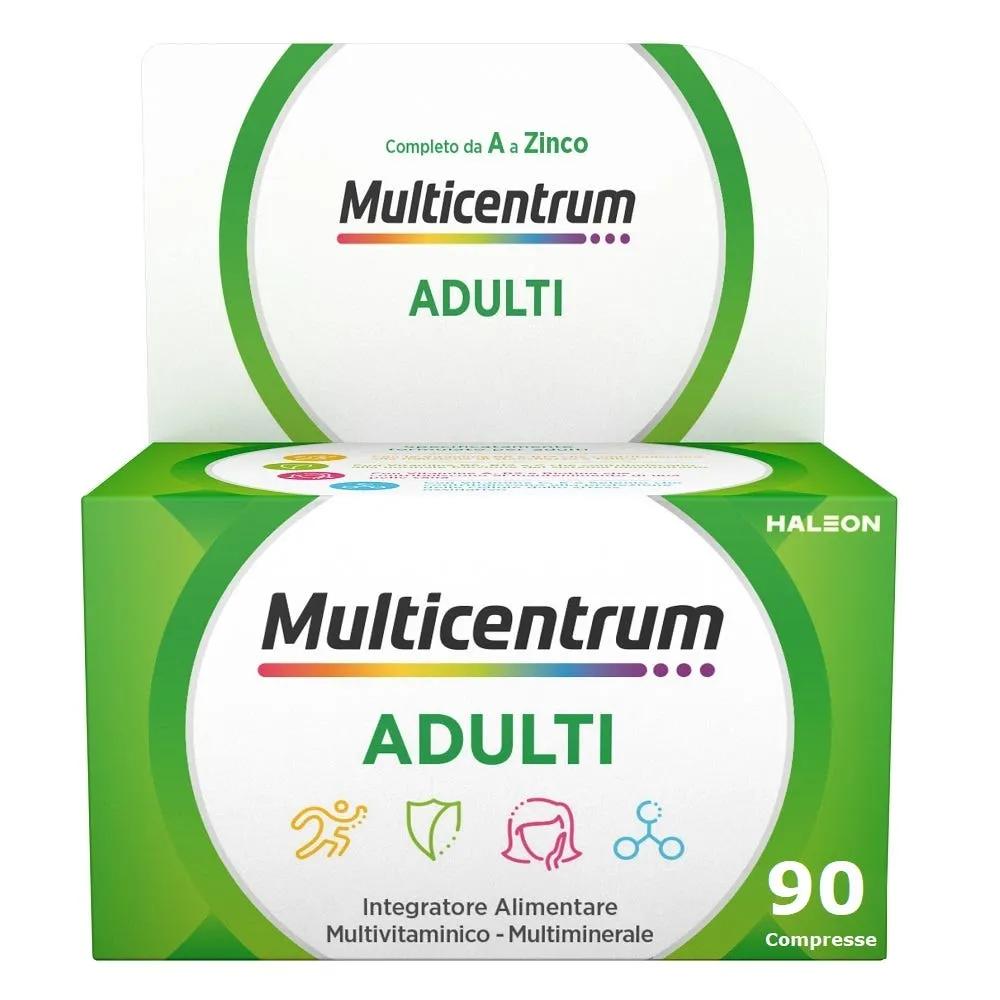 Multicentrum Adulti Integratore Alimentare Multivitaminico Vitamina C B D3 Calcio Ferro Zinco 90 Compresse