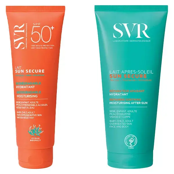 SVR Sun Secure La routine familiale Lait SPF50+ et Après-Soleil