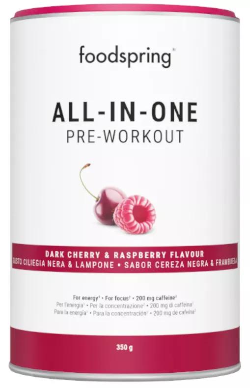 foodspring All In One Pre Workout Smoothie Black Cherry and Raspberry 350 gr