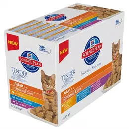 Hill's Science Plan Feline Adult Aliment Humide Mixte Poulet Poisson Boeuf 12 x 85g