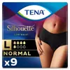 TENA Silhouette Sous-Vêtement Taille Basse Noir Normal Taille L 9 unités