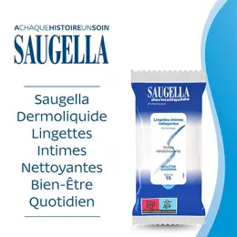 Saugella Dermoliquide Lingette Intime Nettoyante - 15 unités