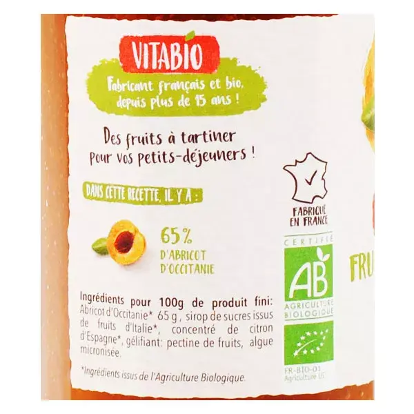 Vitabio Organic Spreadable Apricot from Occitania 290g