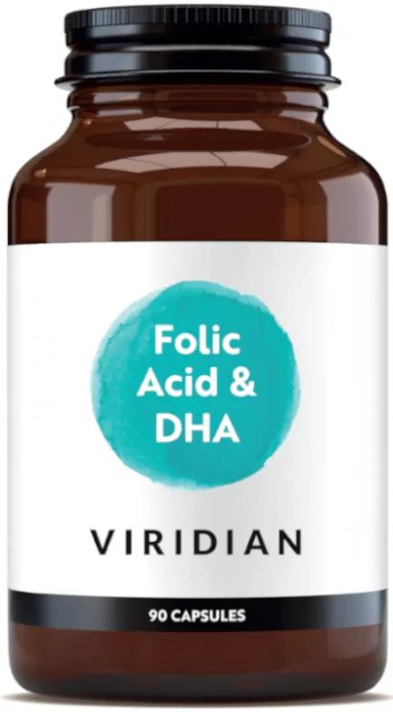 Viridian Folic Acid 400ug with DHA 90 Vegetable Capsules