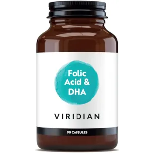 Viridian Ácido Fólico 400ug con DHA 90 Cápsulas Vegetales