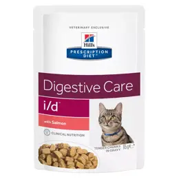 Hill's Prescription Diet Feline I/D Digestive Care Aliment Humide Saumon 12 x 85g