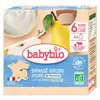 Babybio Desserts Lactés Gourde Brassé Lait de Brebis Poire +6m Bio 4 x 85g