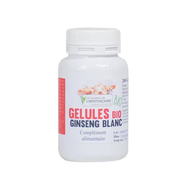 Le Comptoir de l'Apothicaire White Ginseng organic capsules 200 capsules