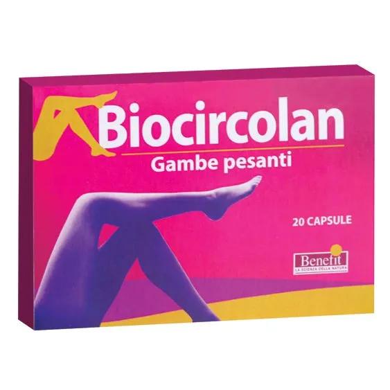 Biocircolan Integratore Gambe Gonfie e Pesanti 20 Capsule