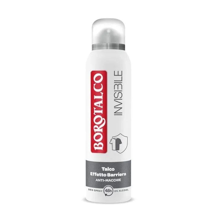 Borotalco Deodorante Spray Invisibile Grigio Cattura e Non Trasferisce Aloni Senza Alcool 150 ml