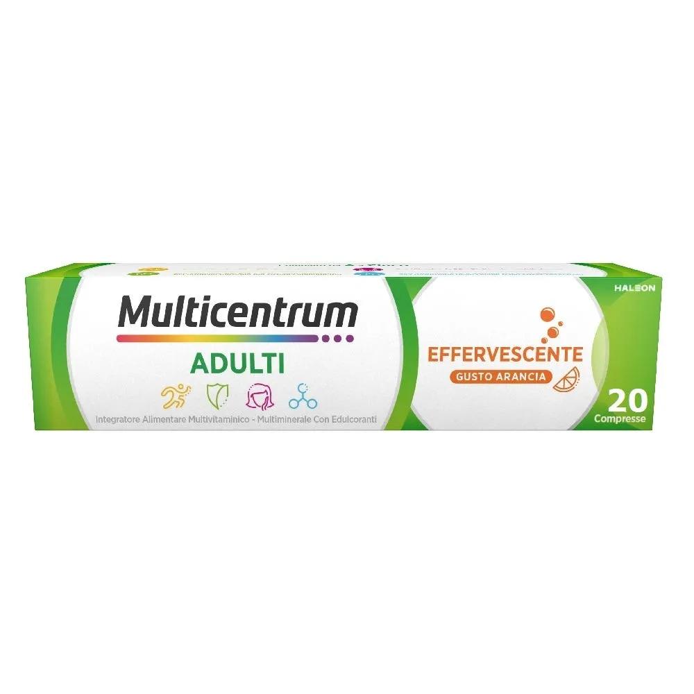 Multicentrum Adulti Effervescente Integratore Alimentare Multivitaminico Vitamina B C D3 Ferro 20 Compresse