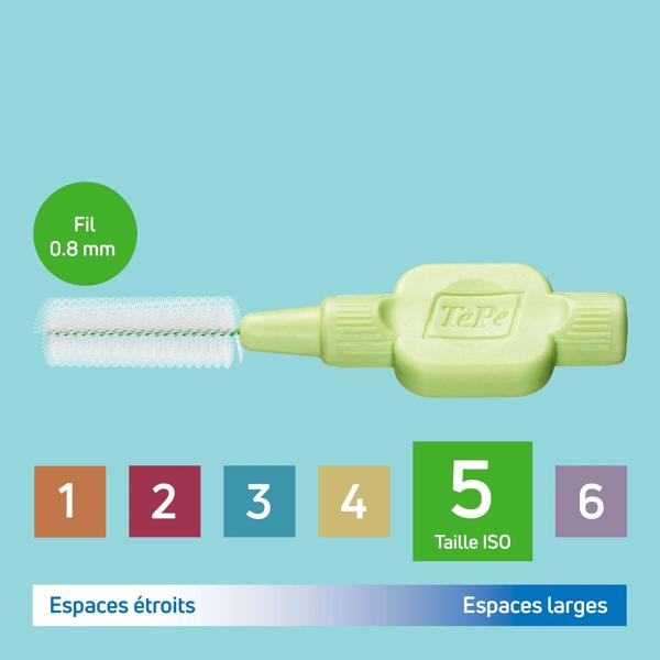 TePe Cepillos Interdantales Extra Flexible Verde Pastel 08mm 6 unidades