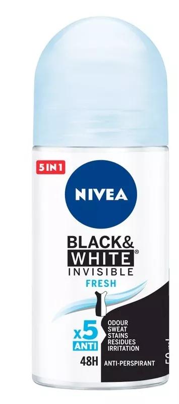 Déodorant Roll On Noir et Blanc Invisible Fresh Nivea 50 ml