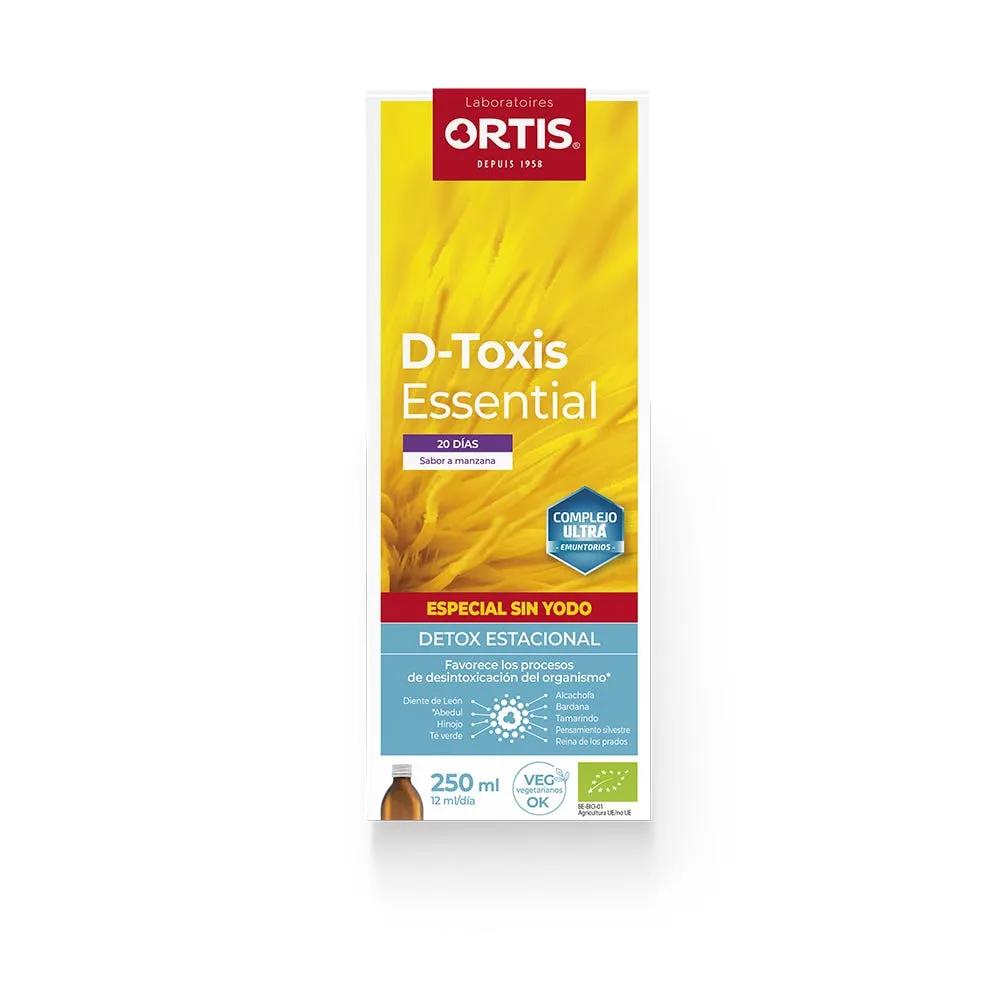 Ortis D-Toxis Essential Senza Iodio Integratore Detossificante Con Mela Bio Sciroppo in Bottiglia 250 ml