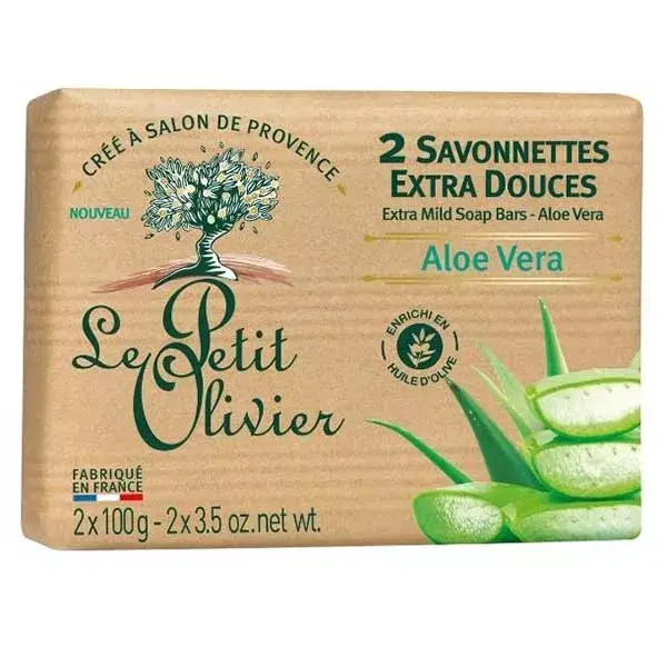 Le Petit Olivier - 2 Savonnettes Extra Douces - Aloe Vera 2 x 100g