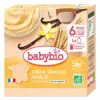 Babybio Desserts Lactés Gourde Crème Semoule Vanille +6m Bio 4 x 85g