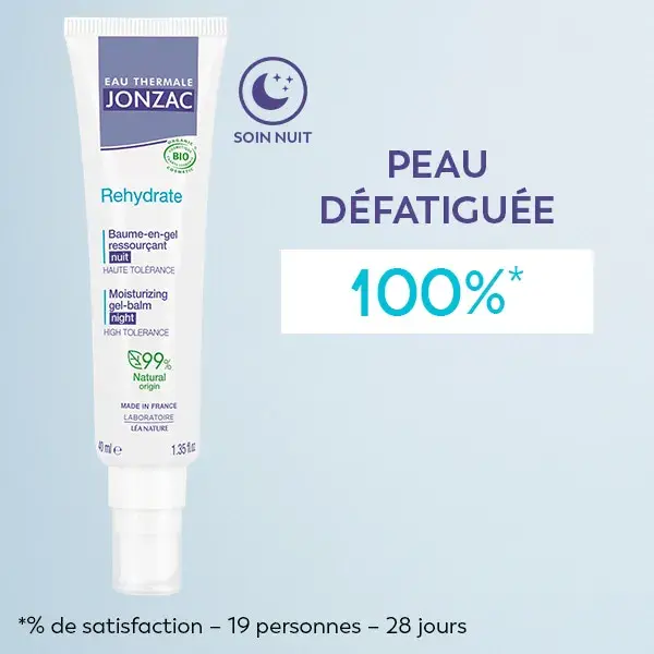 Eau Thermale Jonzac Rehydrate Baume en Gel Ressourçant Nuit Bio 40ml