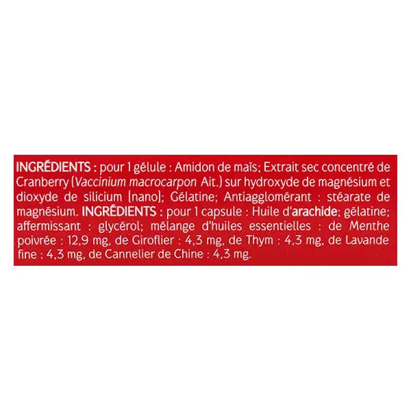 Naturactive Urisanol Flash Cranberry et 5 Huiles Essentielles  10 gélules et 10 capsules