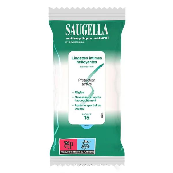 Saugella Toallitas Antisépticas de Higiene Íntima bolsa de 15 toallitas