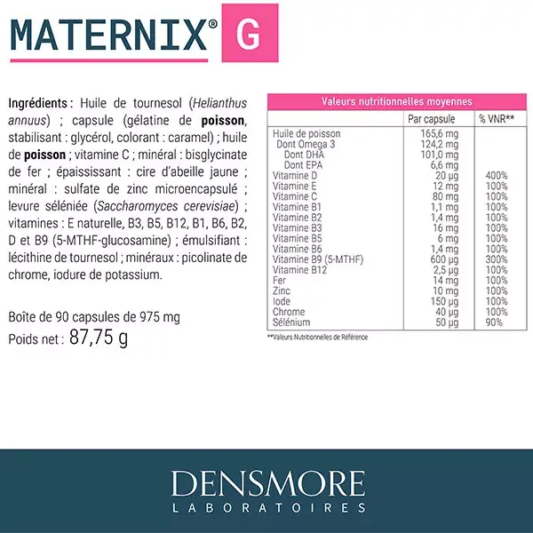 Densmore Maternix G - Grossesse - Cure de 3 mois