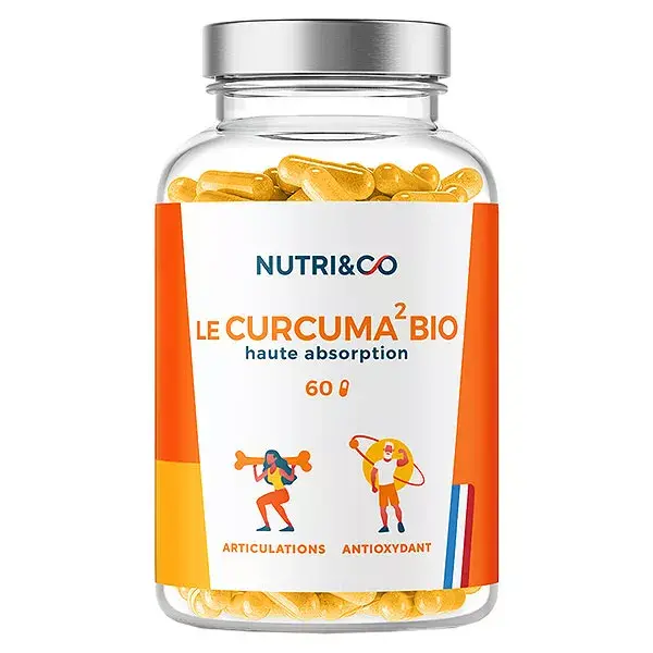 Nutri&Co Curcuma Bio Haute Absorption pour Articulations 60 gélules Vegan