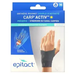 Epitact Carp'Activ Orthèse Poignet Souple d'Activité Préserve Syndrome du Canal Carpien Droite Taille M 1 unité