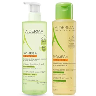 A-Derma Exomega Emollient Körper- und Haargel 500 ml + Duschöl 500 ml