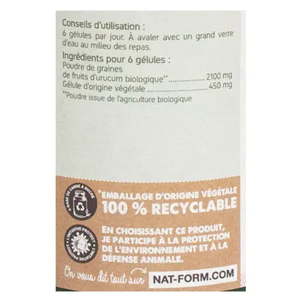 Nat & Form Bio Urucum 200 vegetable capsules