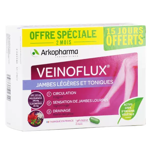 Arkopharma Veinoflux Light Legs and Tonic 60 capsules