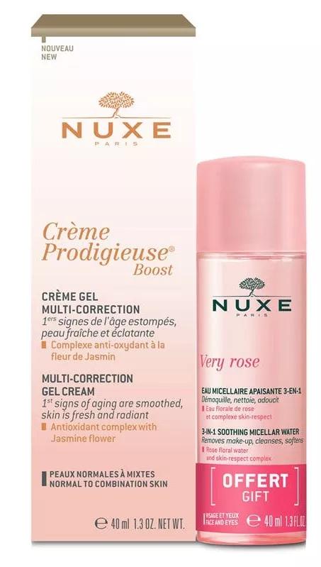 Nuxe Gel-Cream Prodigieuse Boost 40 ml + Very Rose micellair water 40 ml