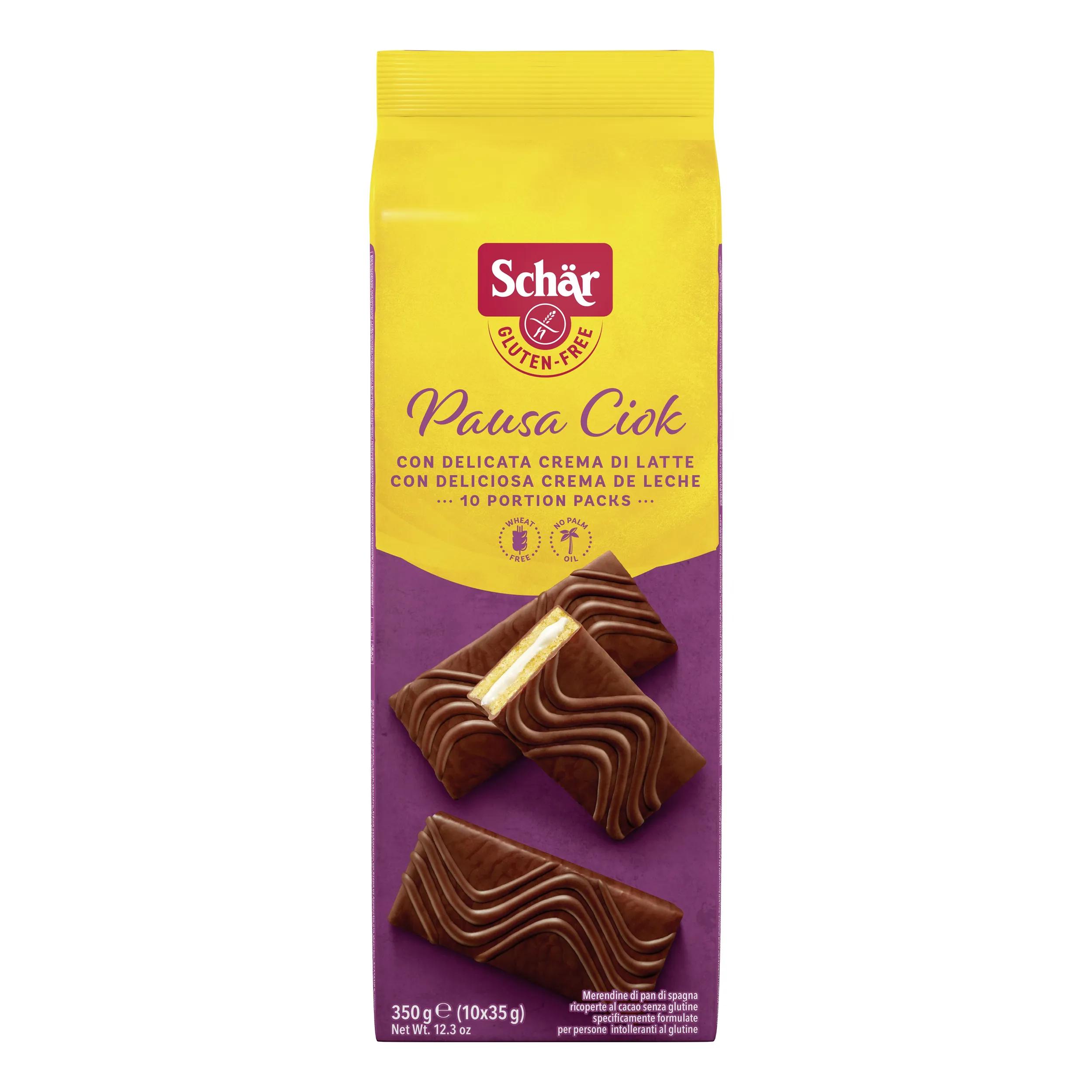 Schar Pausa Ciok Merendina di Pan di Spagna Ricoperta al Cacao Senza Glutine 10x35 g