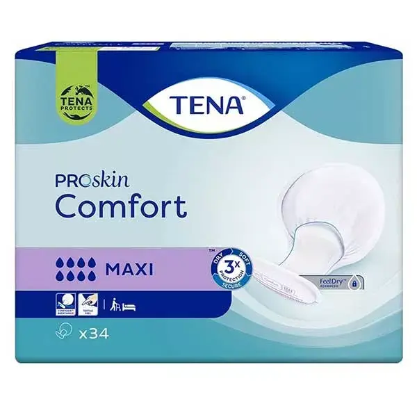 TENA Proskin Comfort Protection Absorbante Maxi 34 unités