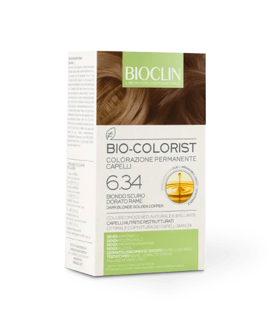 Bioclin Bio-Colorist 6.34 Biondo Scuro Dorato Rame Tintura Naturale Capelli