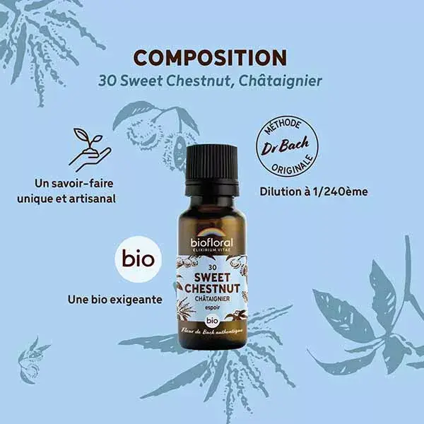 Biofloral 30 Sweet Chestnut Chataignier Granules Bio Fleur De Bach 19,5 Gr