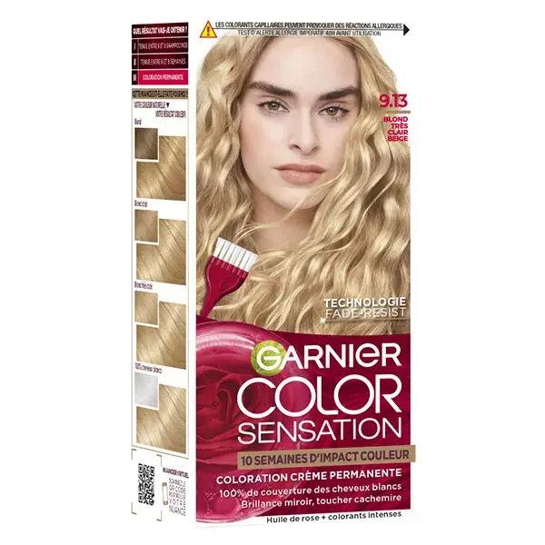 Garnier Color Sensation Permanent Hair Color 9.13 Very Light Blonde Beige