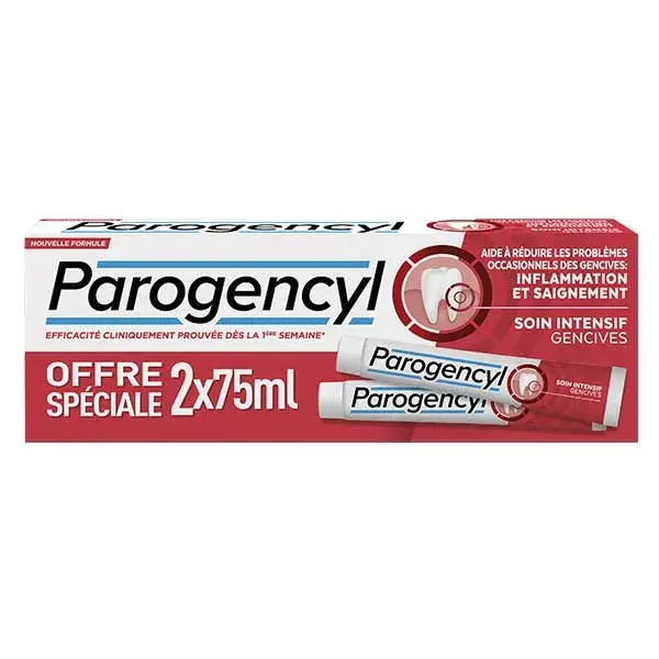 Parogencyl Dentifrice Soin Intensif Gencives Lot de 2 x 75ml