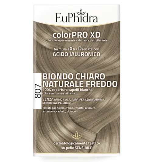 Euphidra ColorPRO XD 807 Biondo Chiaro Naturale Freddo Tintura Per Capelli