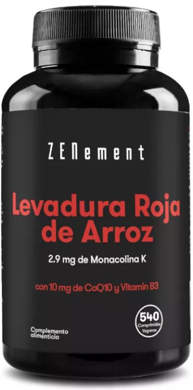 ZENement Levure de Riz Rouge + Coenzyme Q10 et Vitamine B3 540 Comprimés