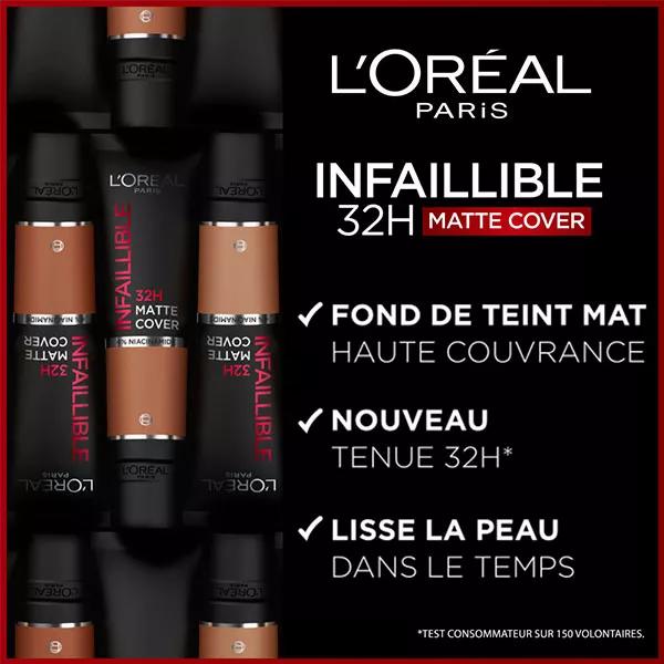 L'Oréal Paris Infaillible 32h Base de Maquillaje Mate N°335 Subtono Dorado 30ml
