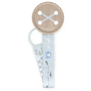Suavinex Wild&amp;Free Fabric Pacifier Clip with Double-Sided Design, Blue +0m