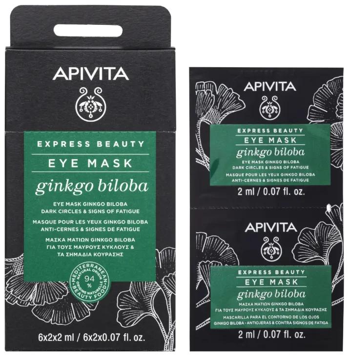 Apivita Express Beauty Augenringe und Augenringe Maske mit Ginkgo 2x2ml