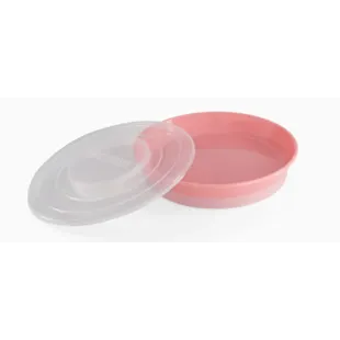 Twistshake Non-Slip Plate with Pastel Pink Lid +6m