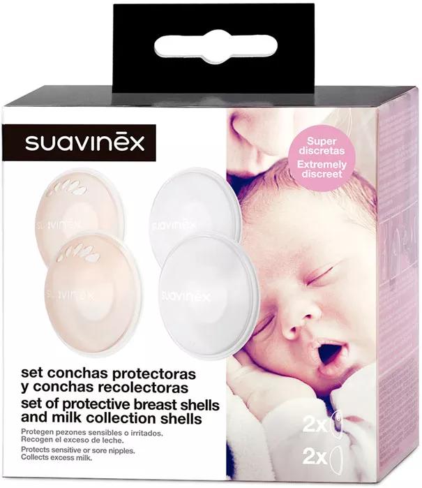 Suavinex Set 2 coques de protection et 2 coques de collecte