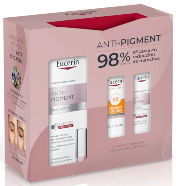 Eucerin Sérum Double Anti-Pigment + Mini Solaire Contrôle des Pigments Visage + Crayon Anti-taches 5 ml