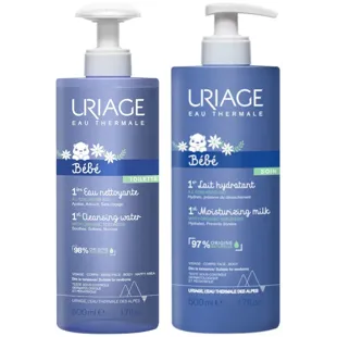 Uriage Edelweiss Organic Leave-In Body Cleansing Water 500ml + Uriage Baby Daily Moisturizing Lotion 500ml