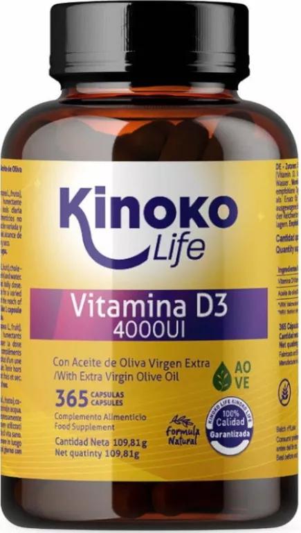 Kinoko Life Vitamina D 4000 UI 365 Cápsulas