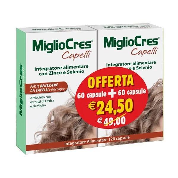 MiglioCres PROMO Integratore Benessere Capelli E Unghie 60+60 Capsule