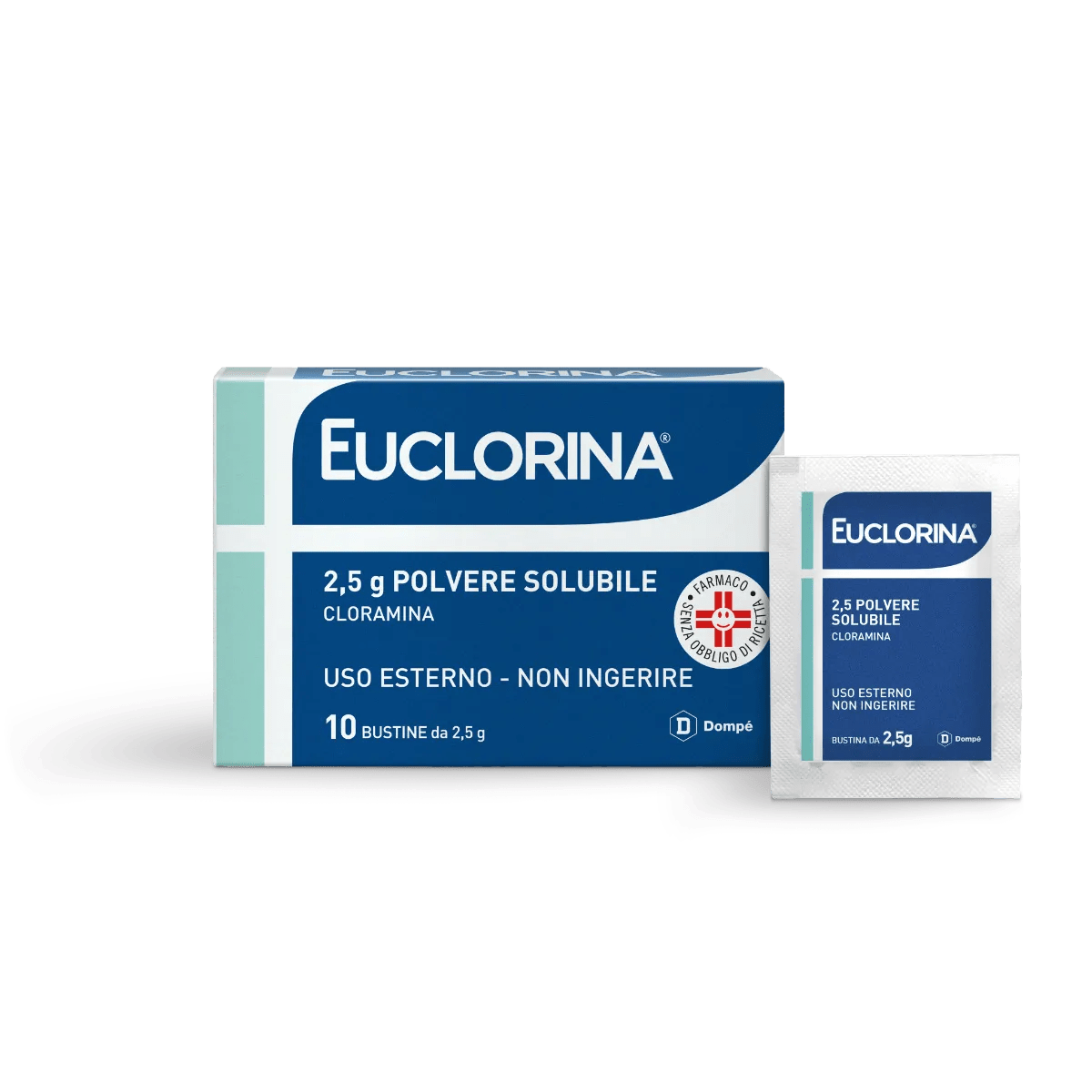 Euclorina Polvere Solubile Cloramina Disinfettante 10 Bustine 2,5 gr