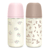 Suavinex Wonderland Glass Baby Bottles Medium Flow Pink and Beige +3m 2x240ml